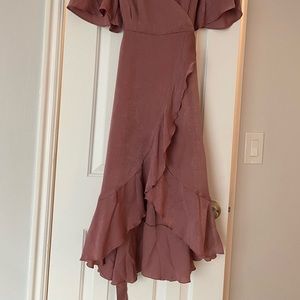 Lulu’s mauve ruffle wrap dress. Worn once.